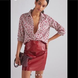 Anthropologie Faux Leather Mini Skirt NWT